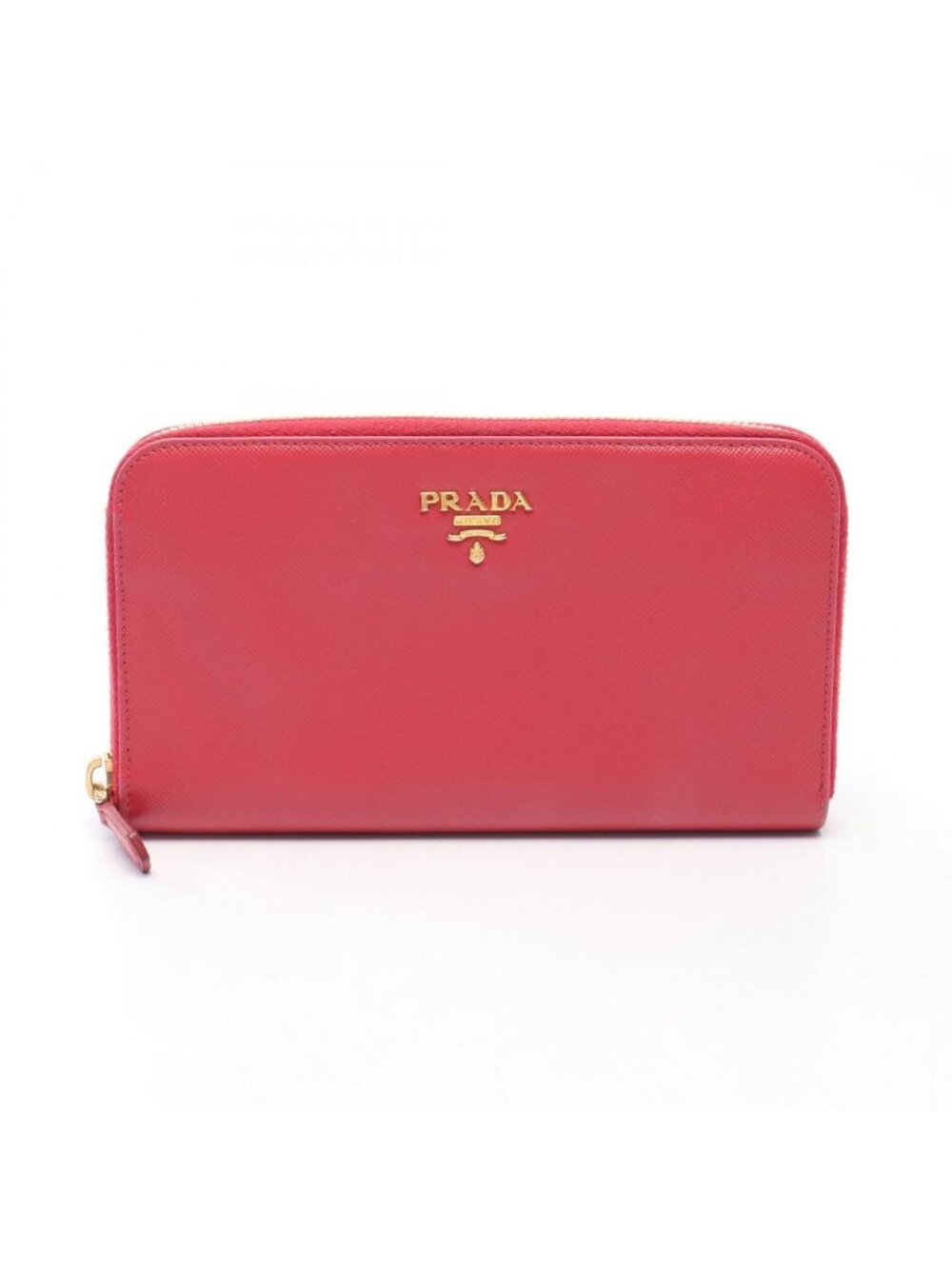 Prada Round Wallet Pink Saffiano Leather